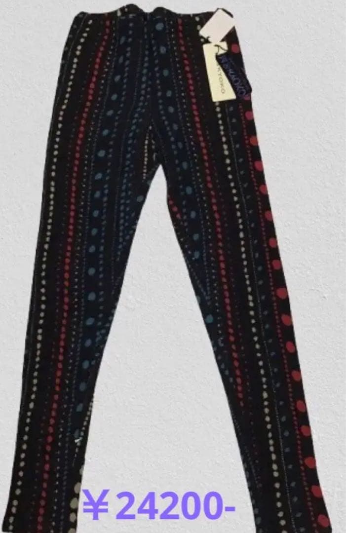 【新品未使用タグ付】M＆kyokoドット柄 ストライプ レギンス