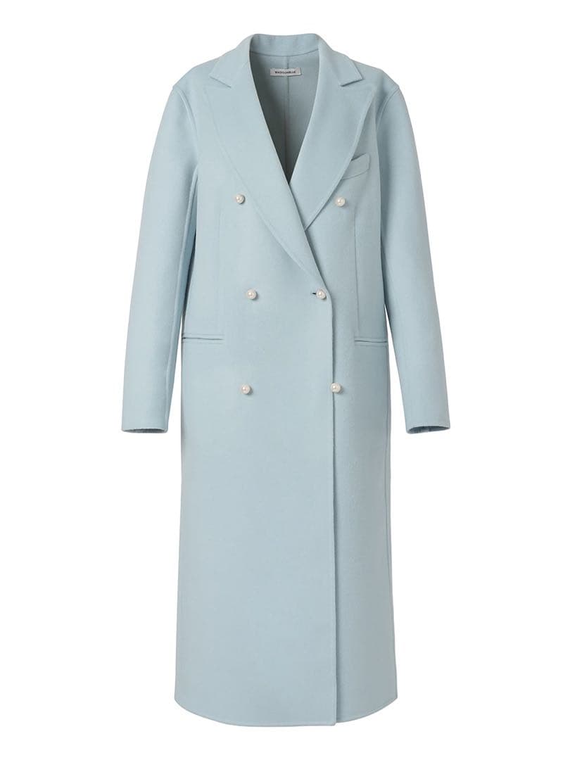 マディソンブルー　パールボタンコート　水色