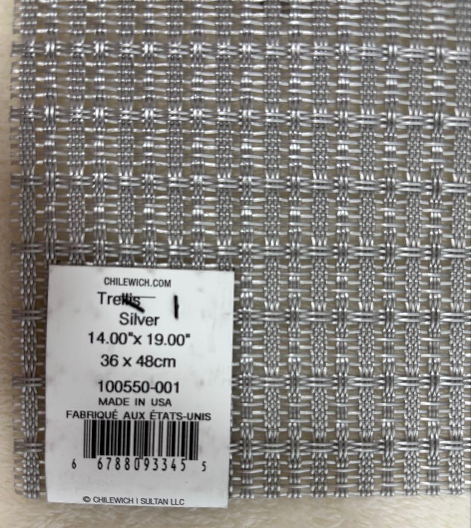 新品タグ付き⭐︎Chilewich Trellis シルバー プレイスマット4枚