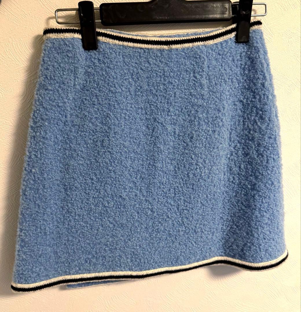 miumiu Miu Miu ブークレ ミニスカート ブルー