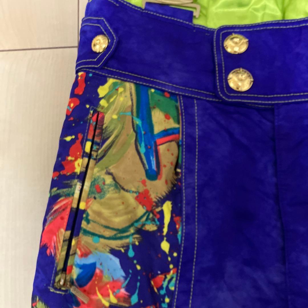 レア★美品★DESCENTE スキースノーボードウェア上下カラフル紫黄色Ｏサイズ