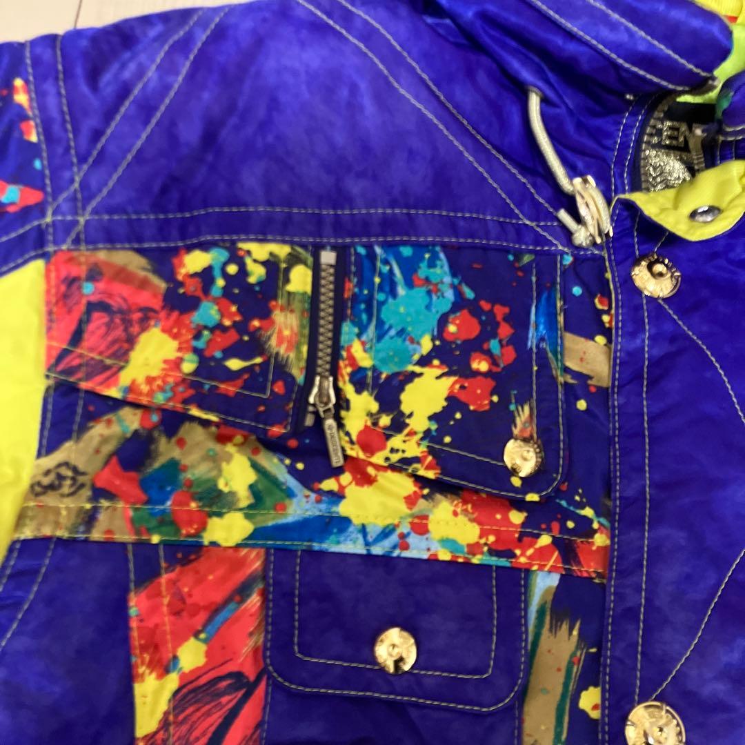 レア★美品★DESCENTE スキースノーボードウェア上下カラフル紫黄色Ｏサイズ