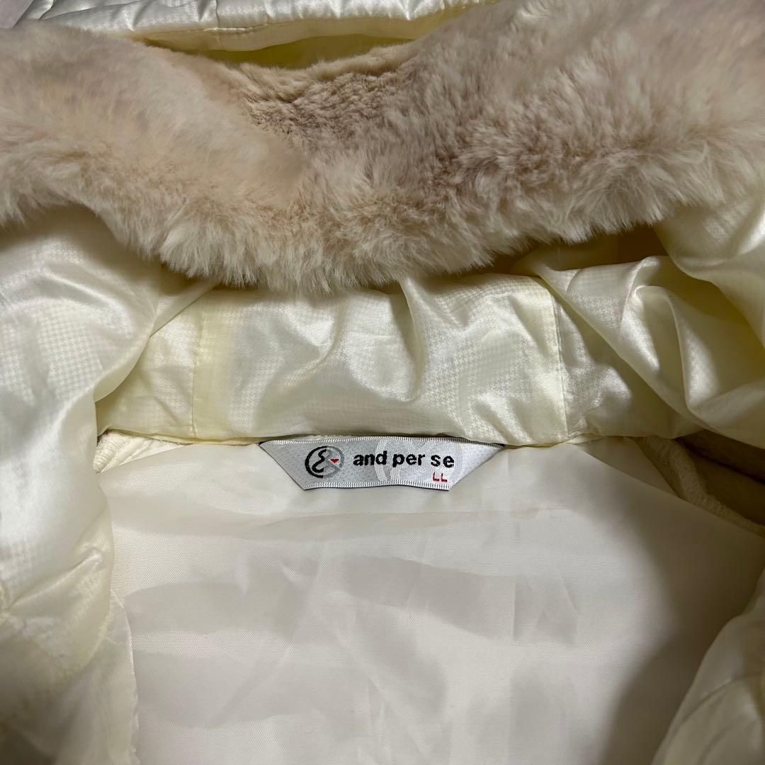 【新品タグ付】【訳あり品】and per se フード付中綿ワンピース ゴルフ