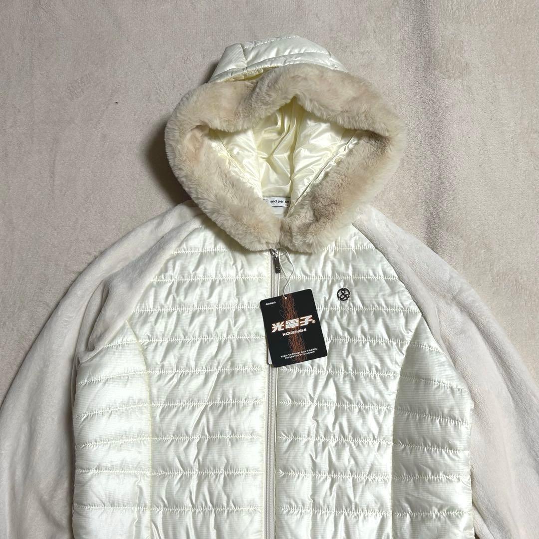 【新品タグ付】【訳あり品】and per se フード付中綿ワンピース ゴルフ