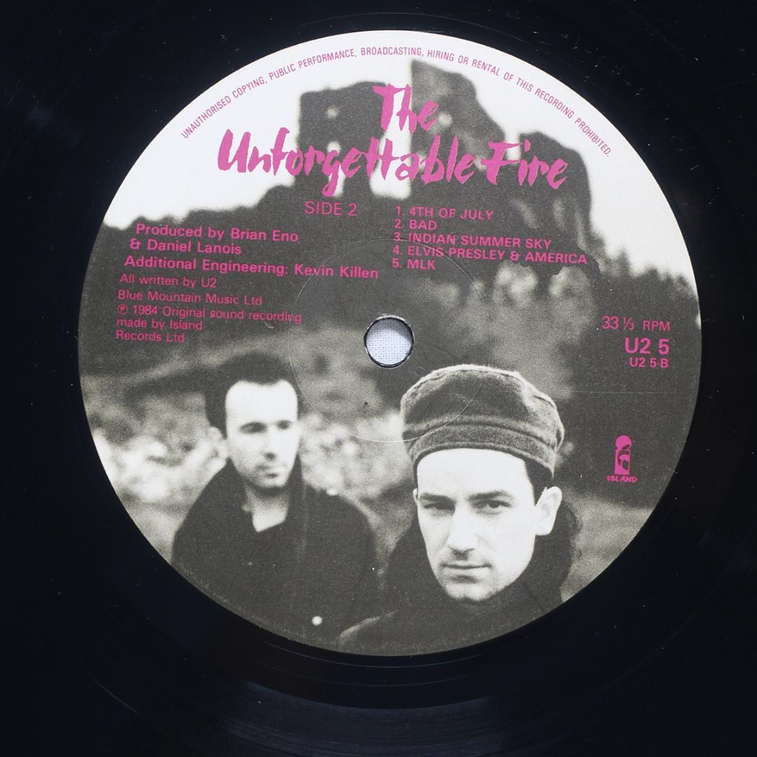 英LP U2 The Unforgettable Fire UK盤 Stereo