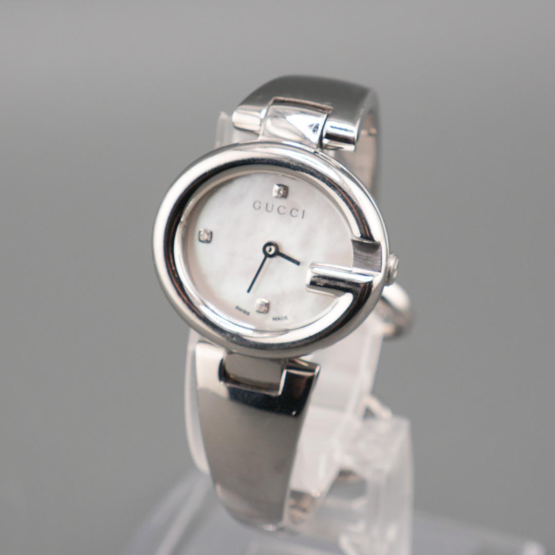 稼働 GUCCI 134.5 シェル文字盤 腕時計 新品電池 クォーツ