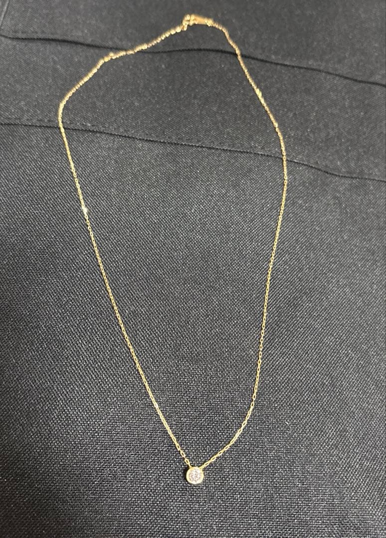 一粒ダイヤモンド ネックレスK18 0.2ct