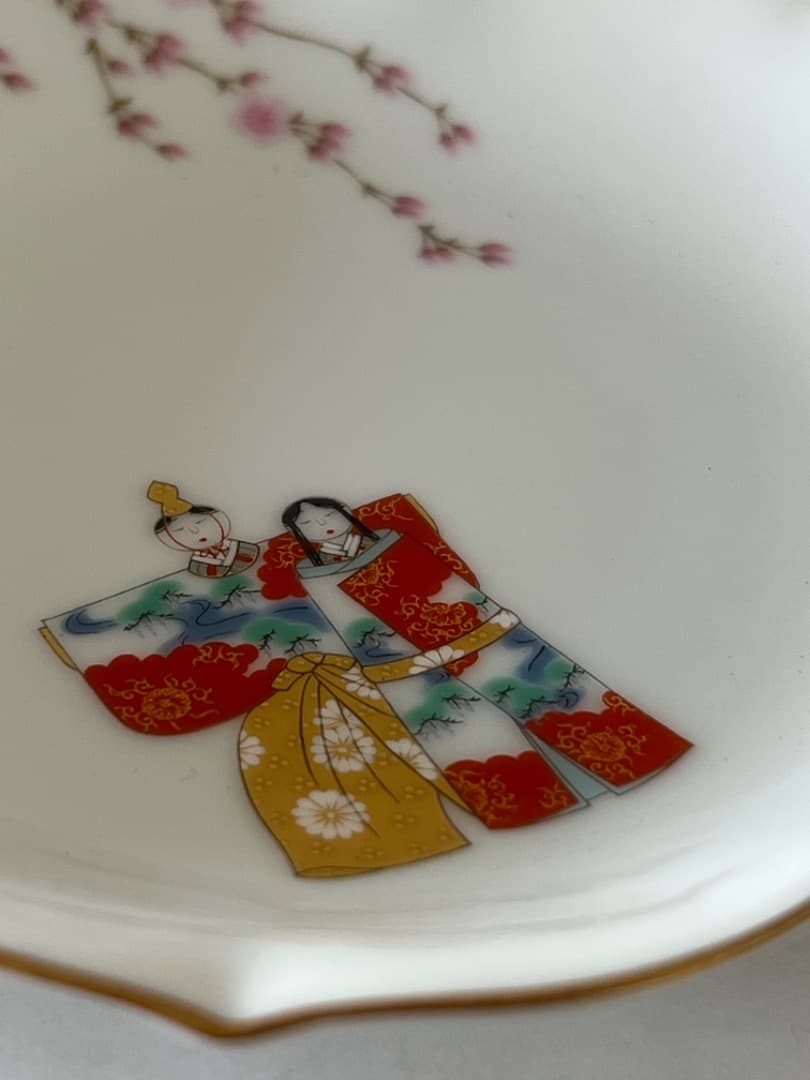【未使用】深川製磁 宮内庁御用達 ひな人形 桜型取皿揃 5枚セット