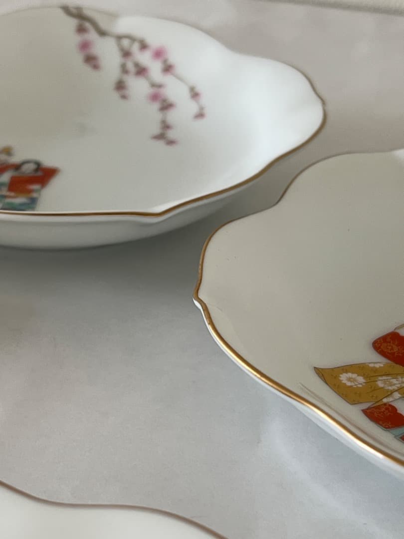 【未使用】深川製磁 宮内庁御用達 ひな人形 桜型取皿揃 5枚セット