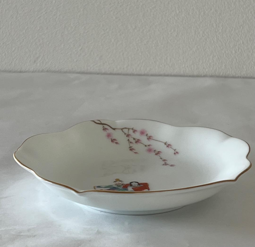 【未使用】深川製磁 宮内庁御用達 ひな人形 桜型取皿揃 5枚セット