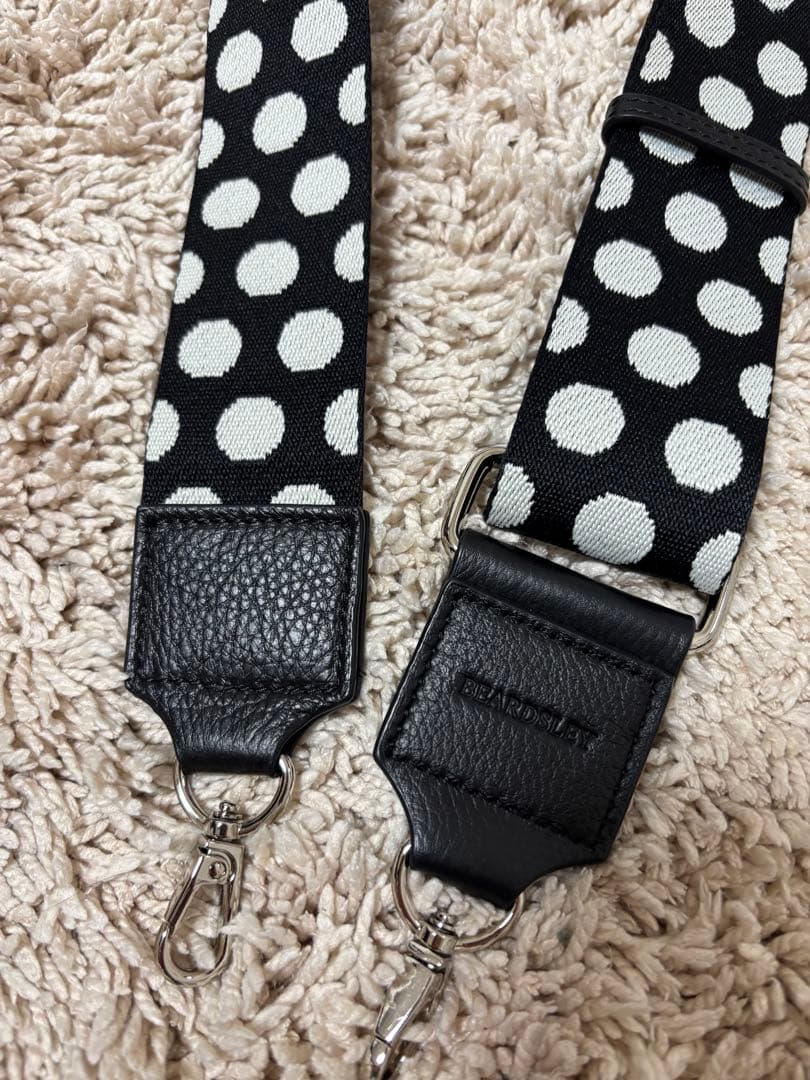 BEARDSLEY ビアズリー ショルダーベルト　ドット　ブラック