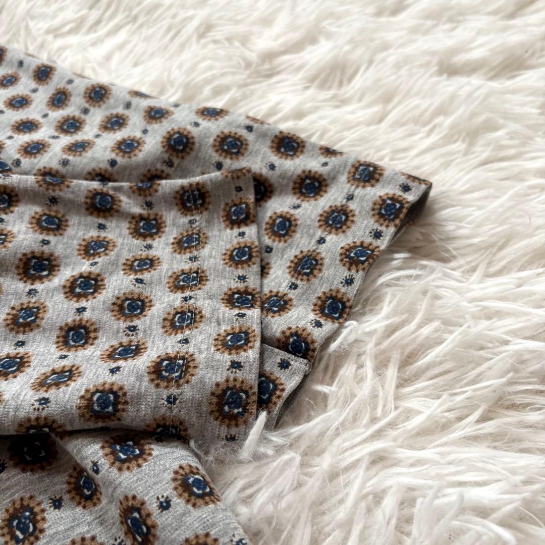 試着のみ✨45R スルジャプリントワンピース　ドット　小紋　0サイズ