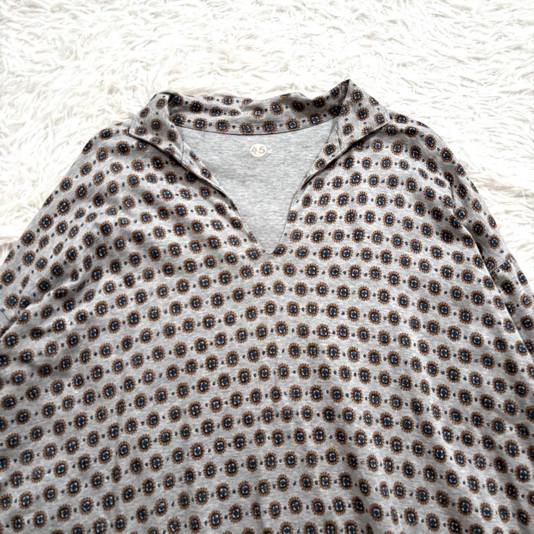 試着のみ✨45R スルジャプリントワンピース　ドット　小紋　0サイズ