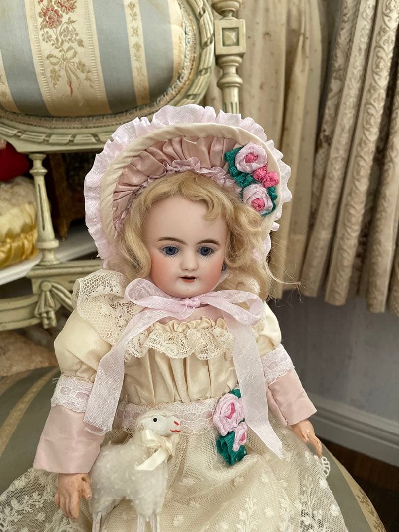 ˚✧₊⁎断捨離SALE⁎⁺˳✧༚ ♡シルク ドールドレス & ボネ♡ビスクドール