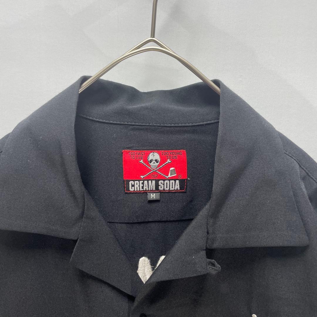 美品　クリームソーダ　クロスボーン　刺繍　ボーリングシャツ　サイズM