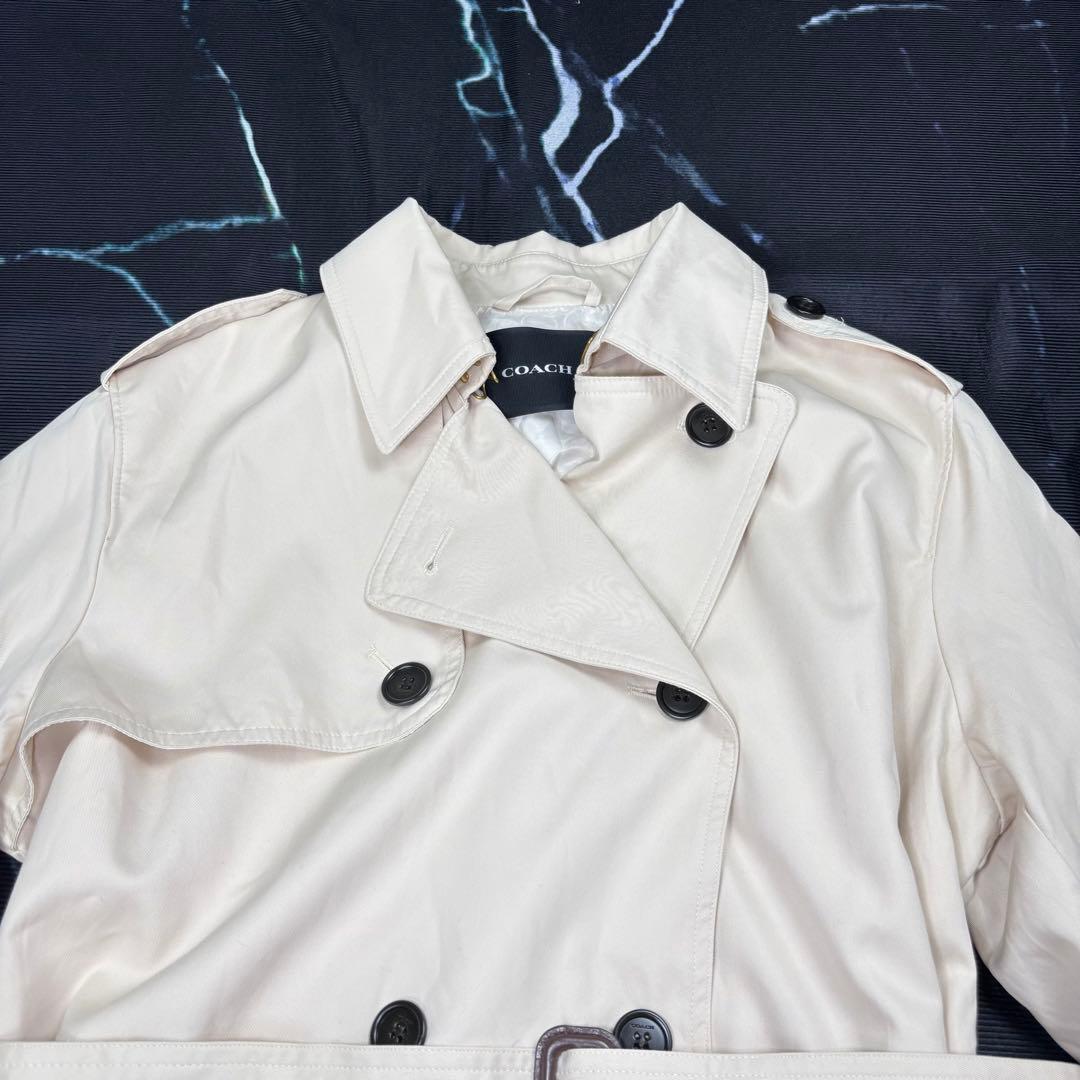 【新品未使用】COACHコーチ トレンチコート ベルテッド クリーム Lサイズ
