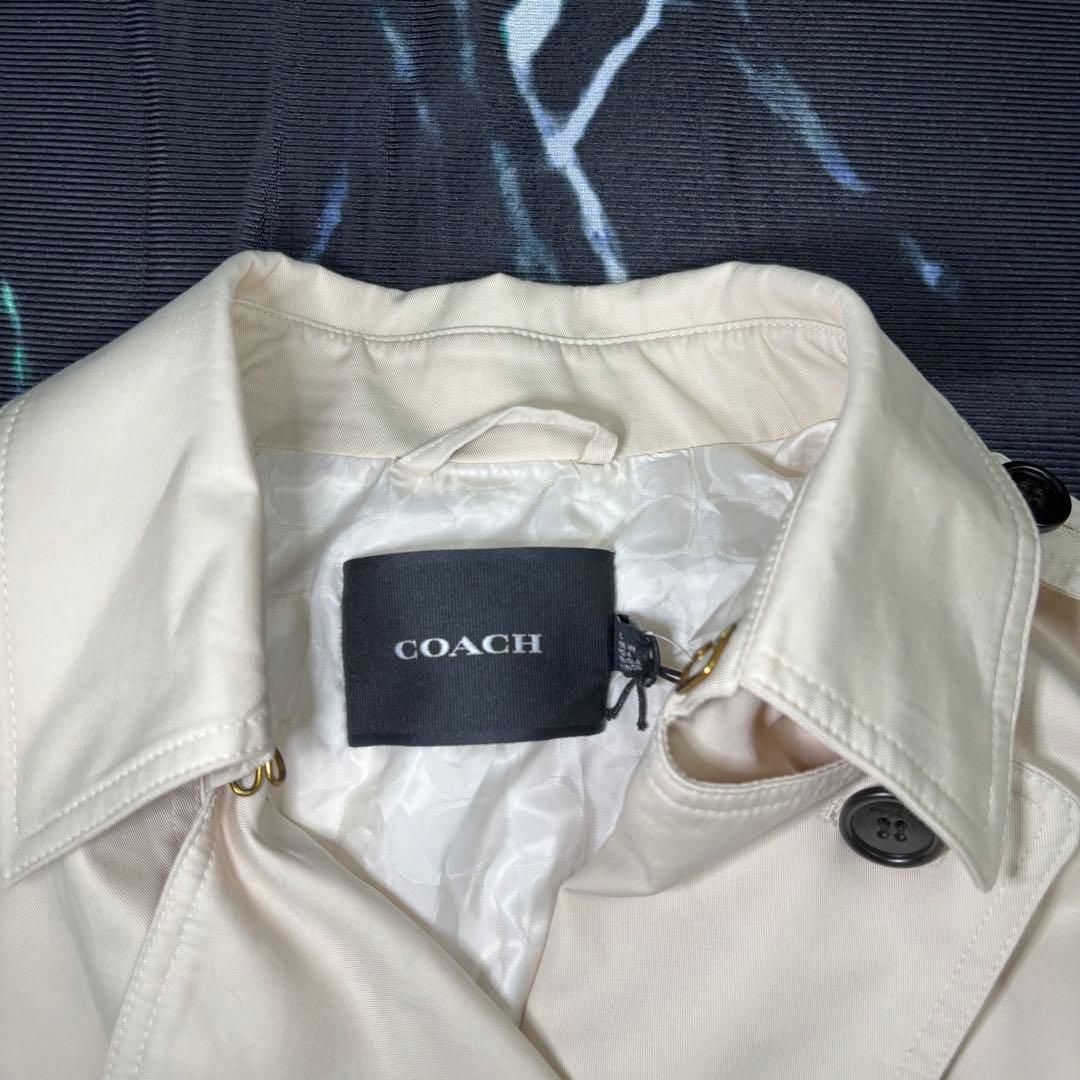 【新品未使用】COACHコーチ トレンチコート ベルテッド クリーム Lサイズ
