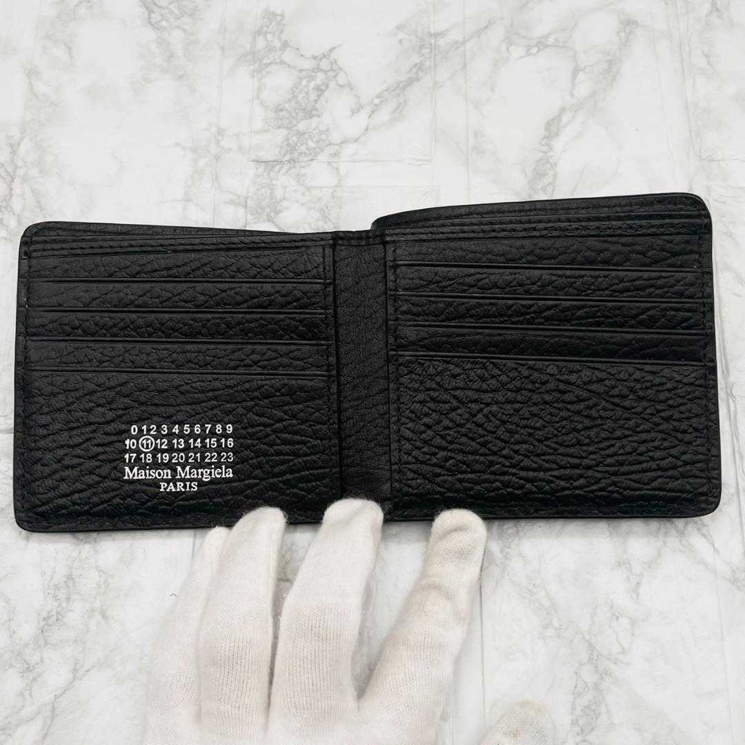 未使用級✨MaisonMargiela マルジェラ 折り財布 グレインレザー 黒