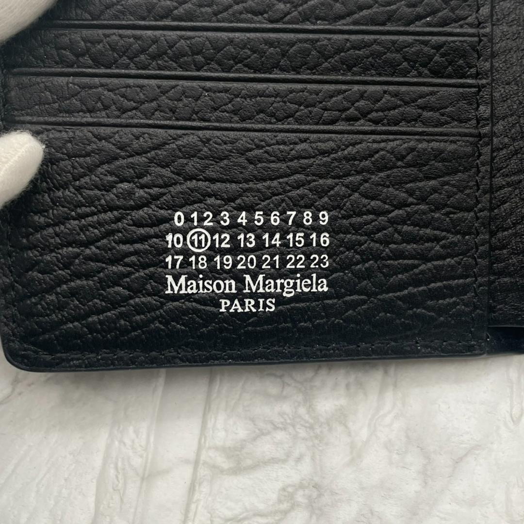 未使用級✨MaisonMargiela マルジェラ 折り財布 グレインレザー 黒
