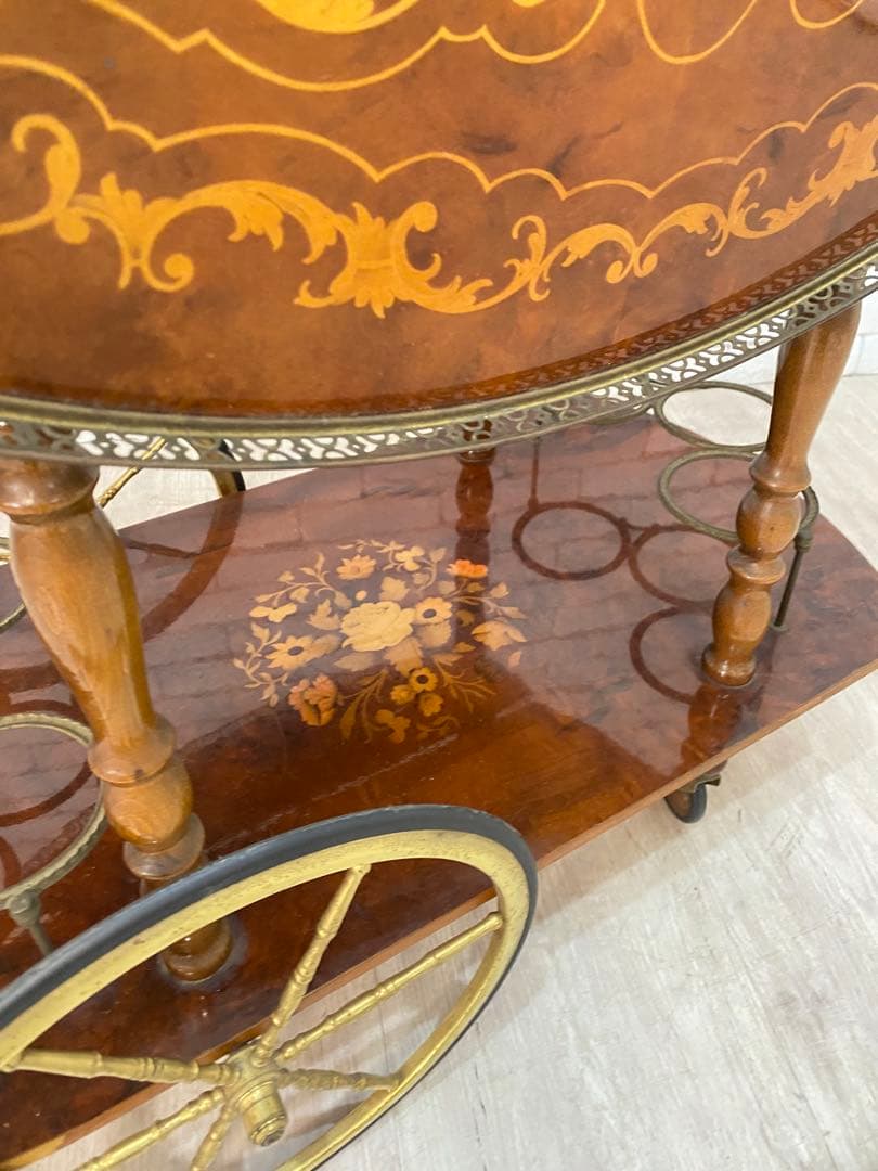 【東京都内23区配送無料】イタリア製　アンティーク　定価18万　キッチンワゴン