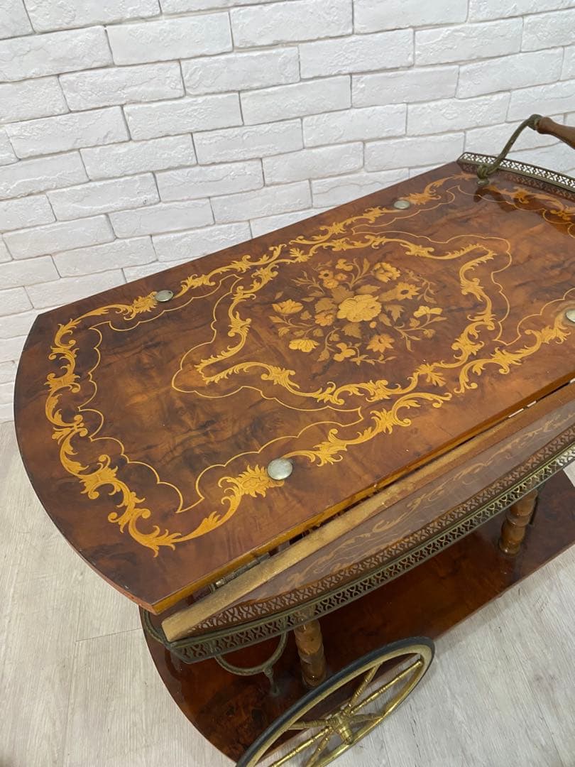 【東京都内23区配送無料】イタリア製　アンティーク　定価18万　キッチンワゴン