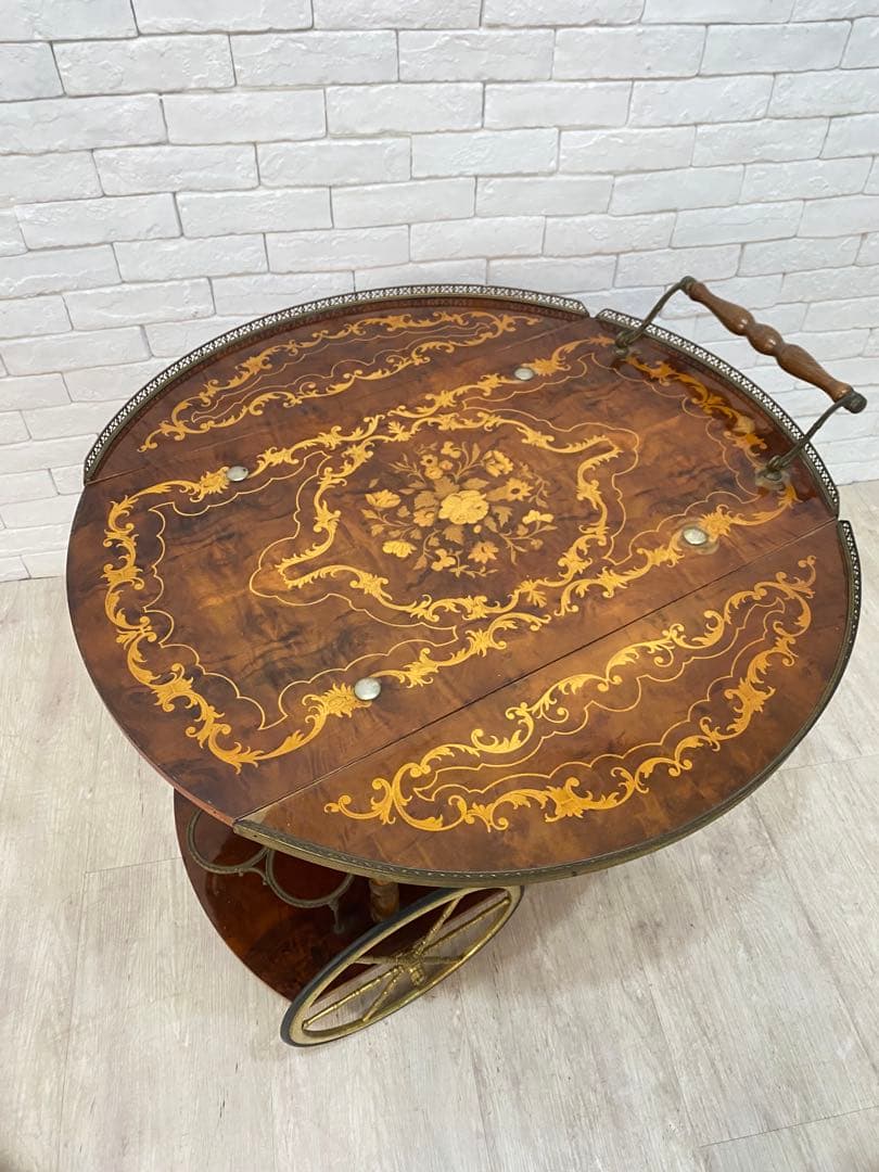 【東京都内23区配送無料】イタリア製　アンティーク　定価18万　キッチンワゴン