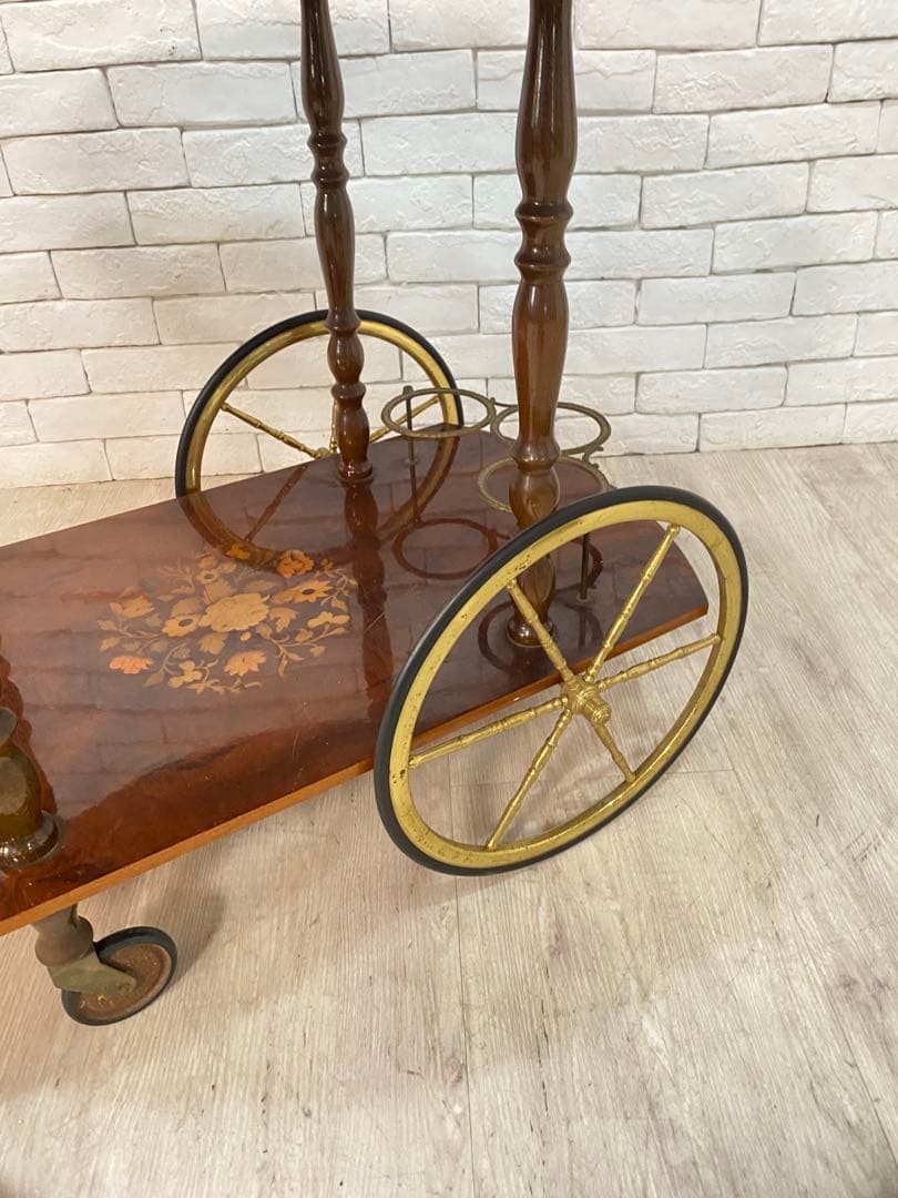 【東京都内23区配送無料】イタリア製　アンティーク　定価18万　キッチンワゴン