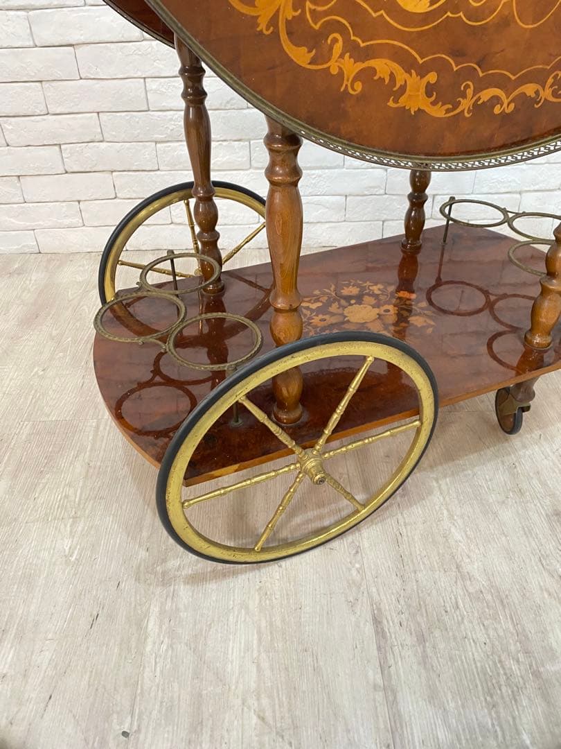 【東京都内23区配送無料】イタリア製　アンティーク　定価18万　キッチンワゴン