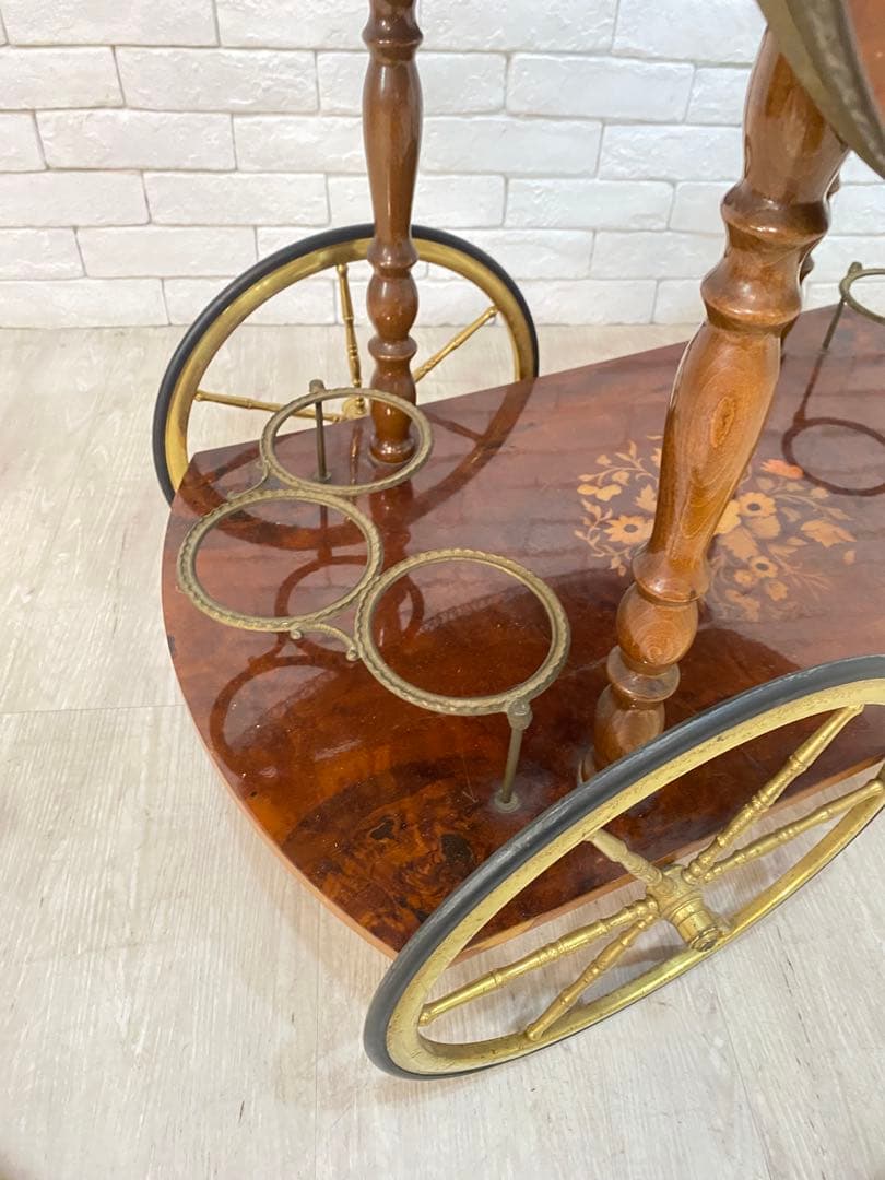 【東京都内23区配送無料】イタリア製　アンティーク　定価18万　キッチンワゴン