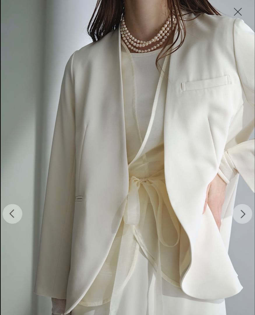 し*ん様 Aimeine エメイン　シアードッキングノーカラージャケット