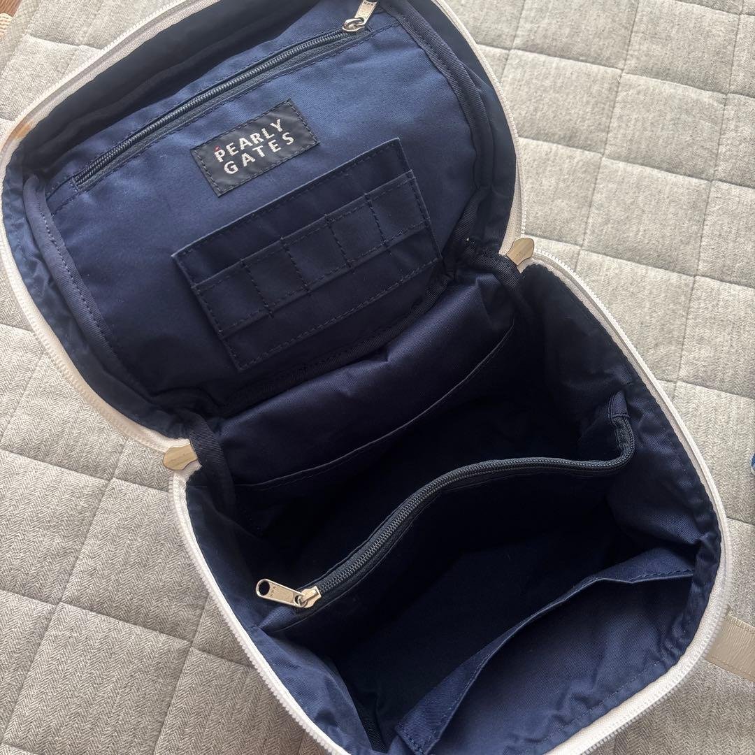 パーリーゲイツ◆ギンガムチェック　カートバッグ　仕切&ポーチつき　ゴルフバック