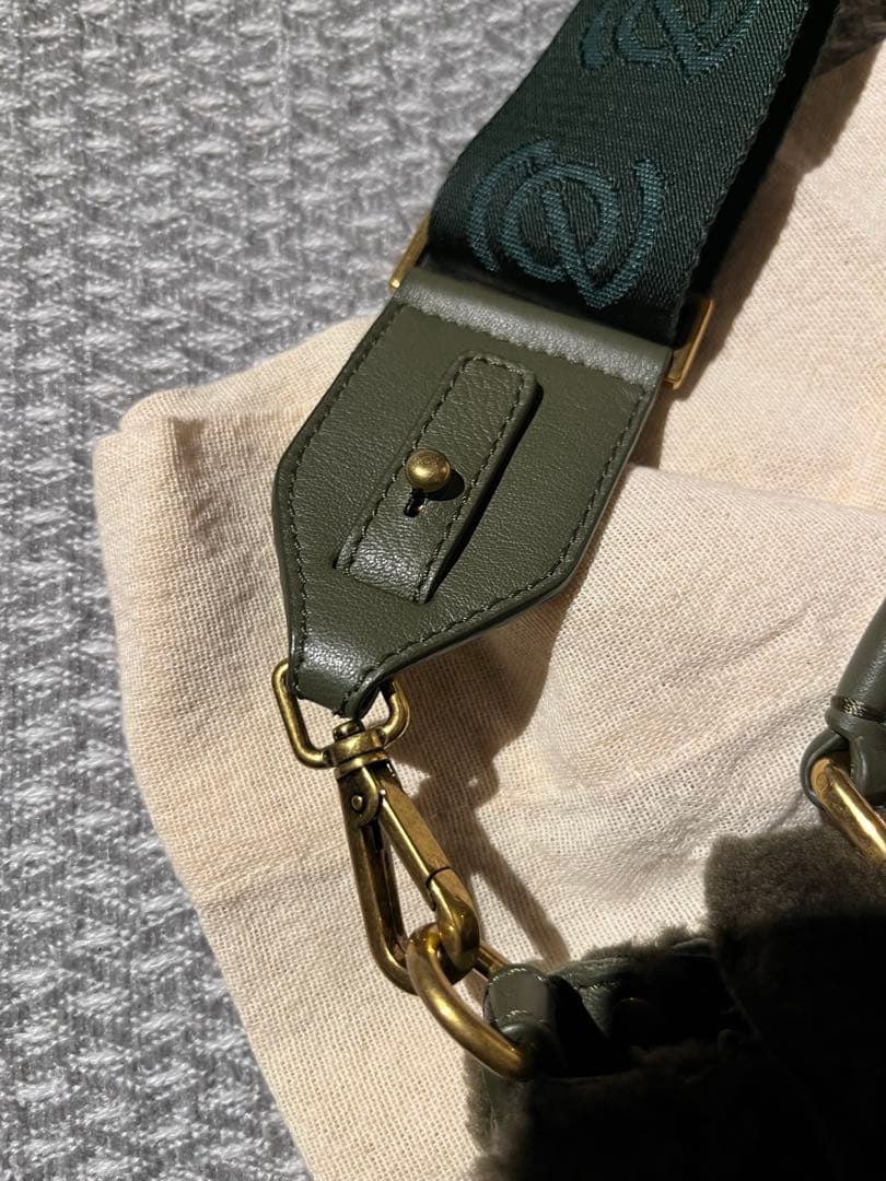 ZANELLATO オリーブグリーン ファー ショルダーバッグ