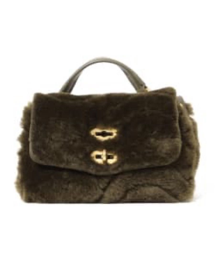 ZANELLATO オリーブグリーン ファー ショルダーバッグ