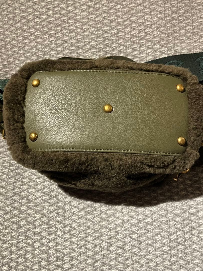 ZANELLATO オリーブグリーン ファー ショルダーバッグ