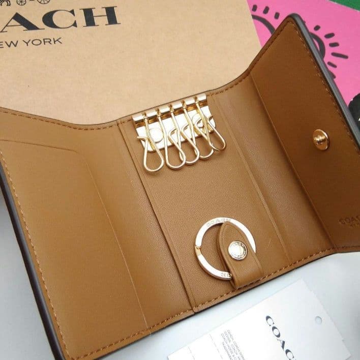 新品　COACH　キーケース　キーリング　フローラル