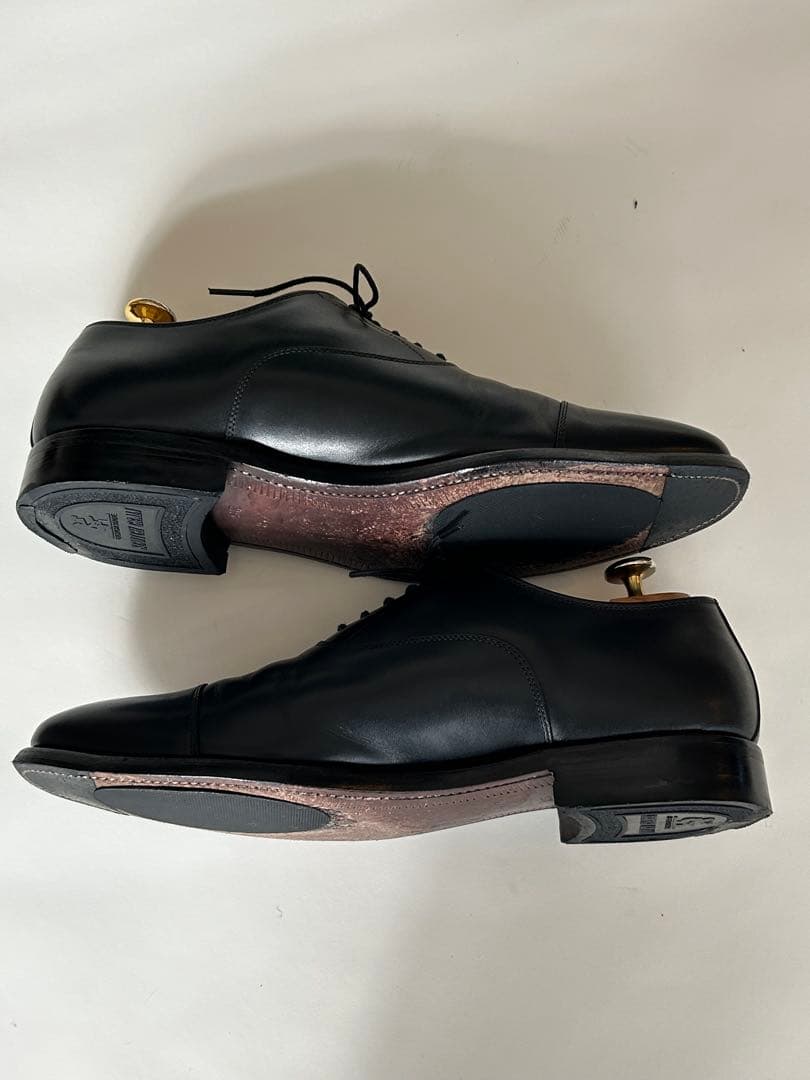 【美品】スコッチグレイン ストレートチップ 黒 25cm日本製 グッドイヤー製法