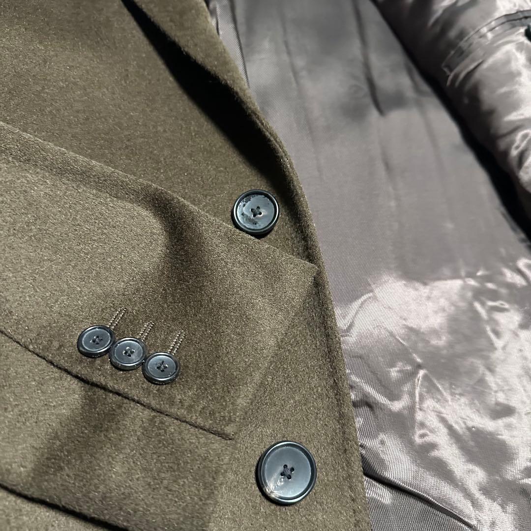 未使用級美品　エディフィス　カシミヤ混チェスターコート　茶色　スーパー140's