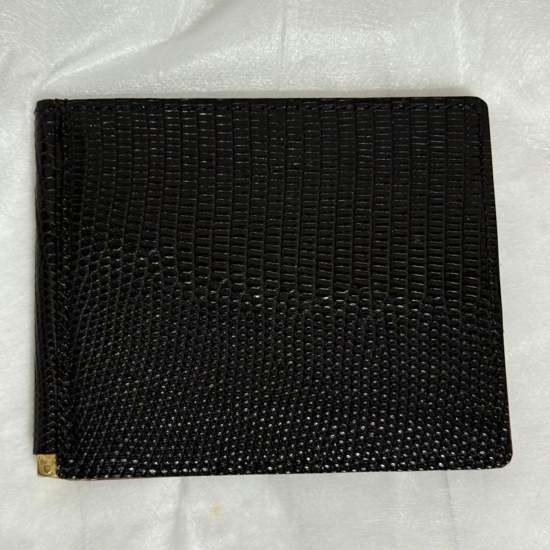 ⭐️未使用級⭐️ガンゾ　リザード　マネークリップ　小銭入れ　ブラック　レザー　セット