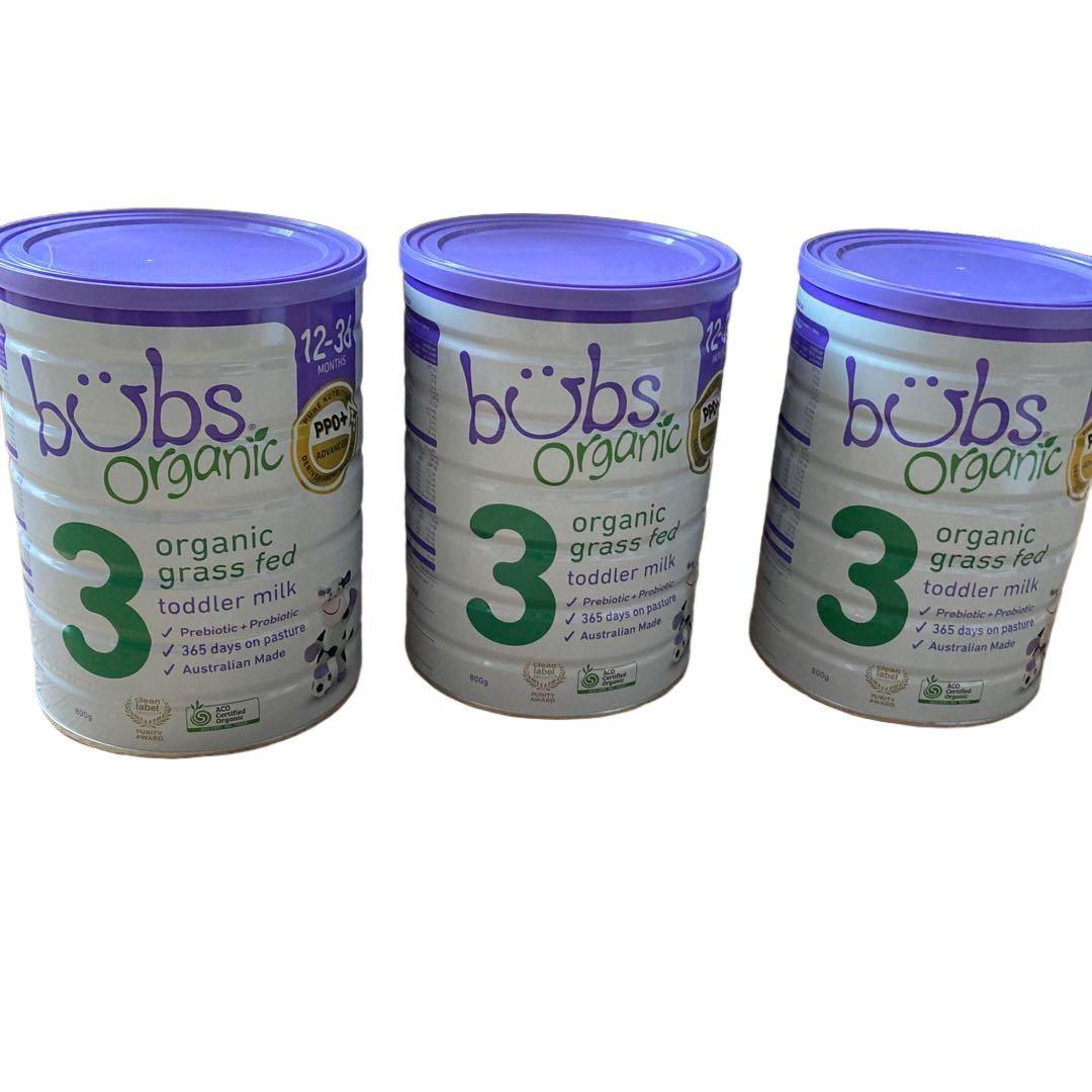 【新品】bubs organic 3 有機粉ミルク 800g×3缶