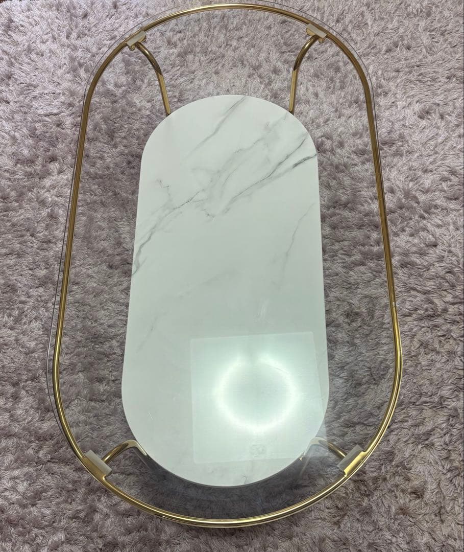 francfranc レガートコーヒーテーブル ゴールド×マーブルL(W950)