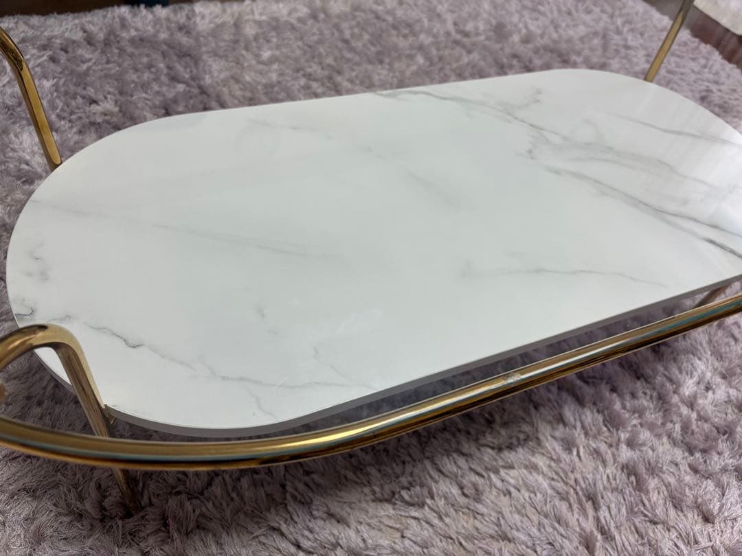 francfranc レガートコーヒーテーブル ゴールド×マーブルL(W950)