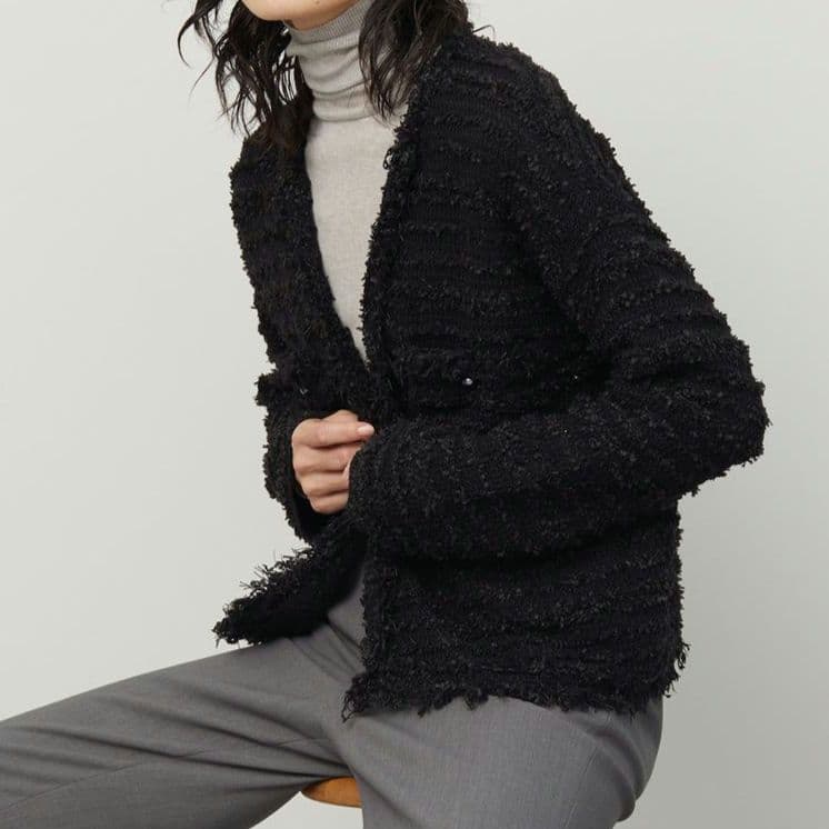 ソージュ　ツイードライクニットジャケット