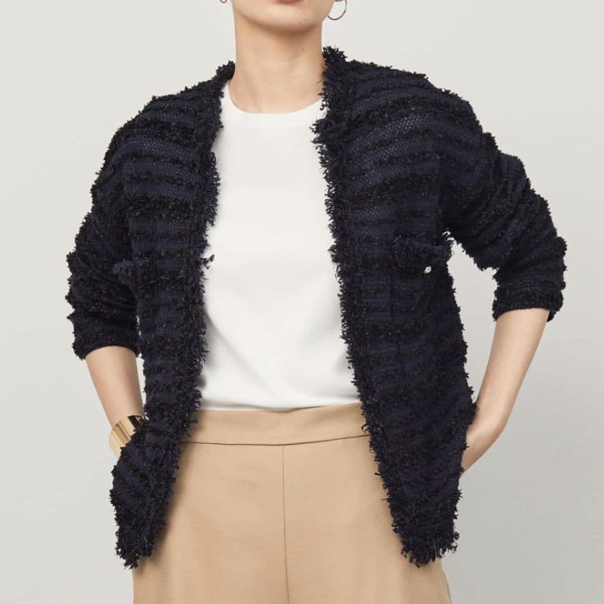 ソージュ　ツイードライクニットジャケット