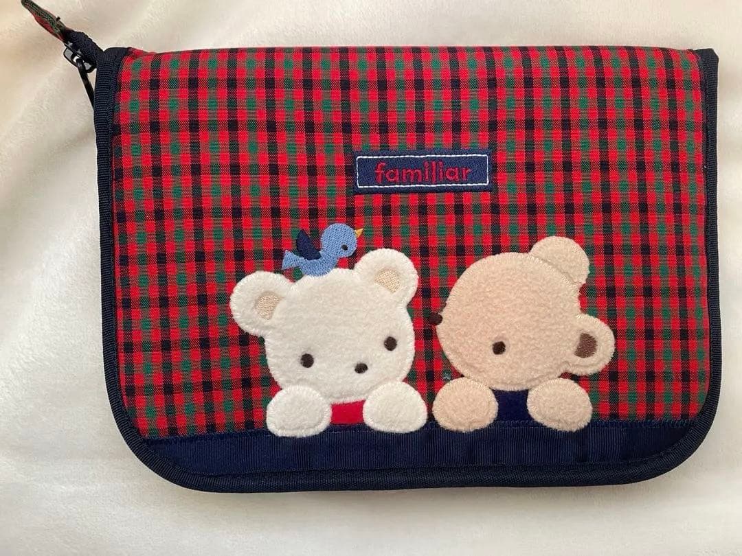 【極美品】familiar 母子手帳ケース チェック柄　A5サイズ