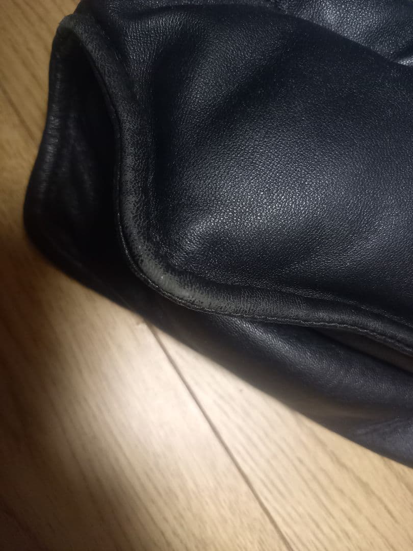 リューグーレザー　本革ダウンベスト 黒 M