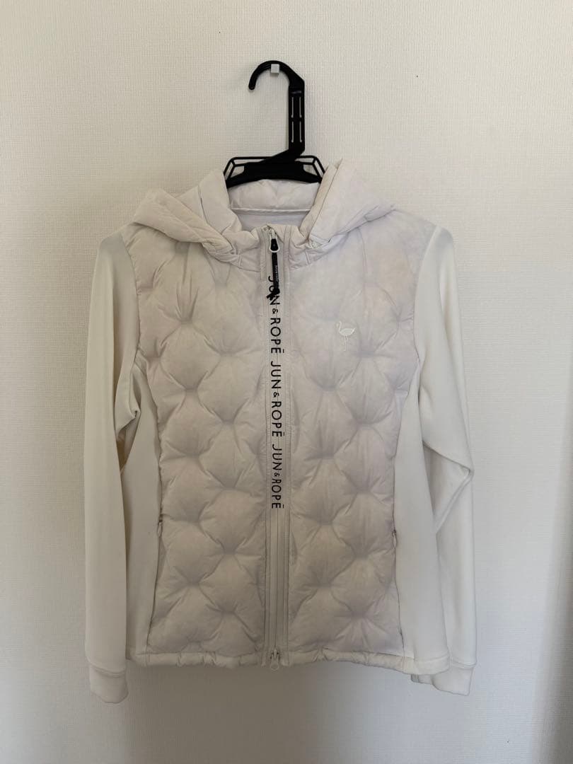 ジュンアンドロペ ナイロンストレッチダウンブルゾン ダウンジャケット 白