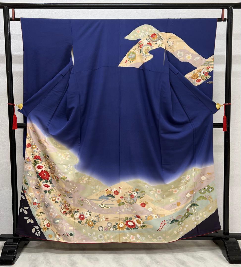 小柄な方に♪ 振り袖　フルセット　長襦袢付　成人式　金彩加工　刺繍入　724