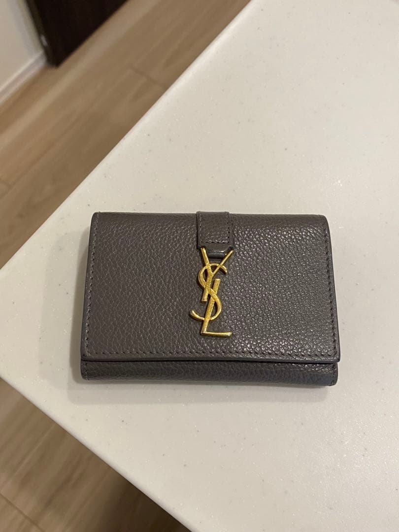 SAINT LAURENT グレー レザー キーケース