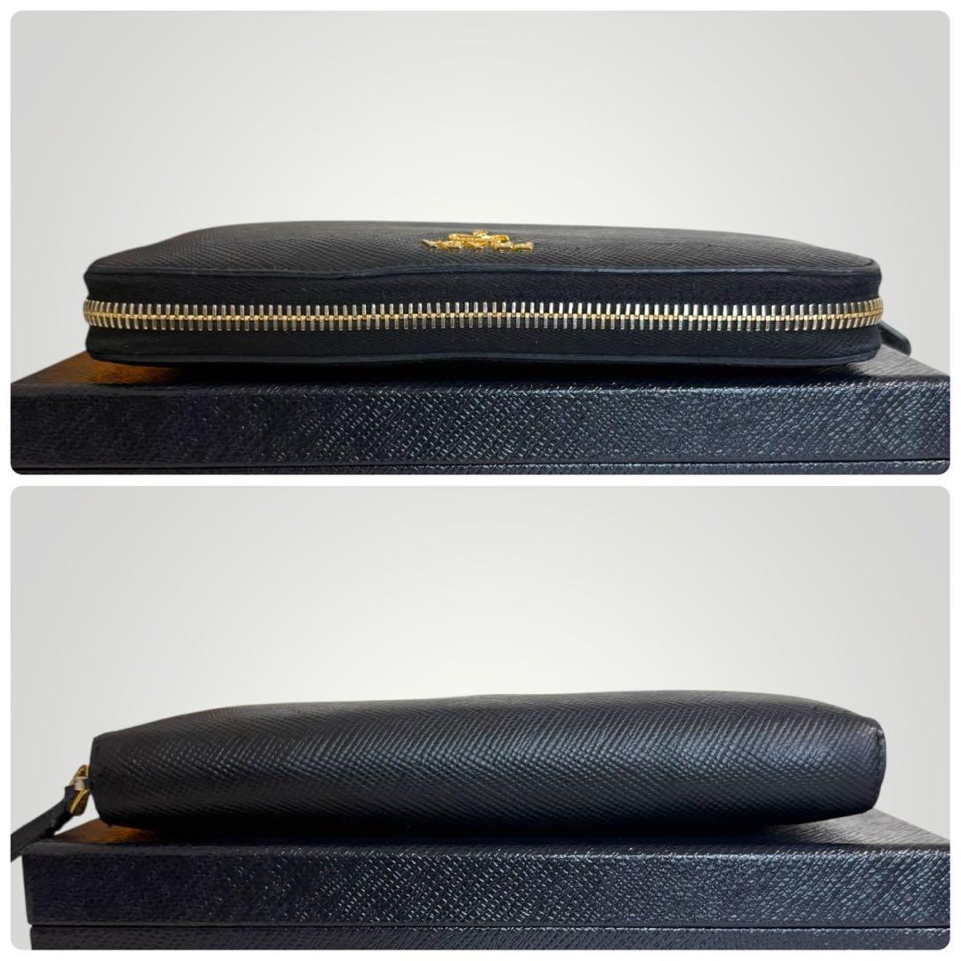 極美品✨ PRADA プラダ サフィアーノ 長財布 ラウンドジップ
