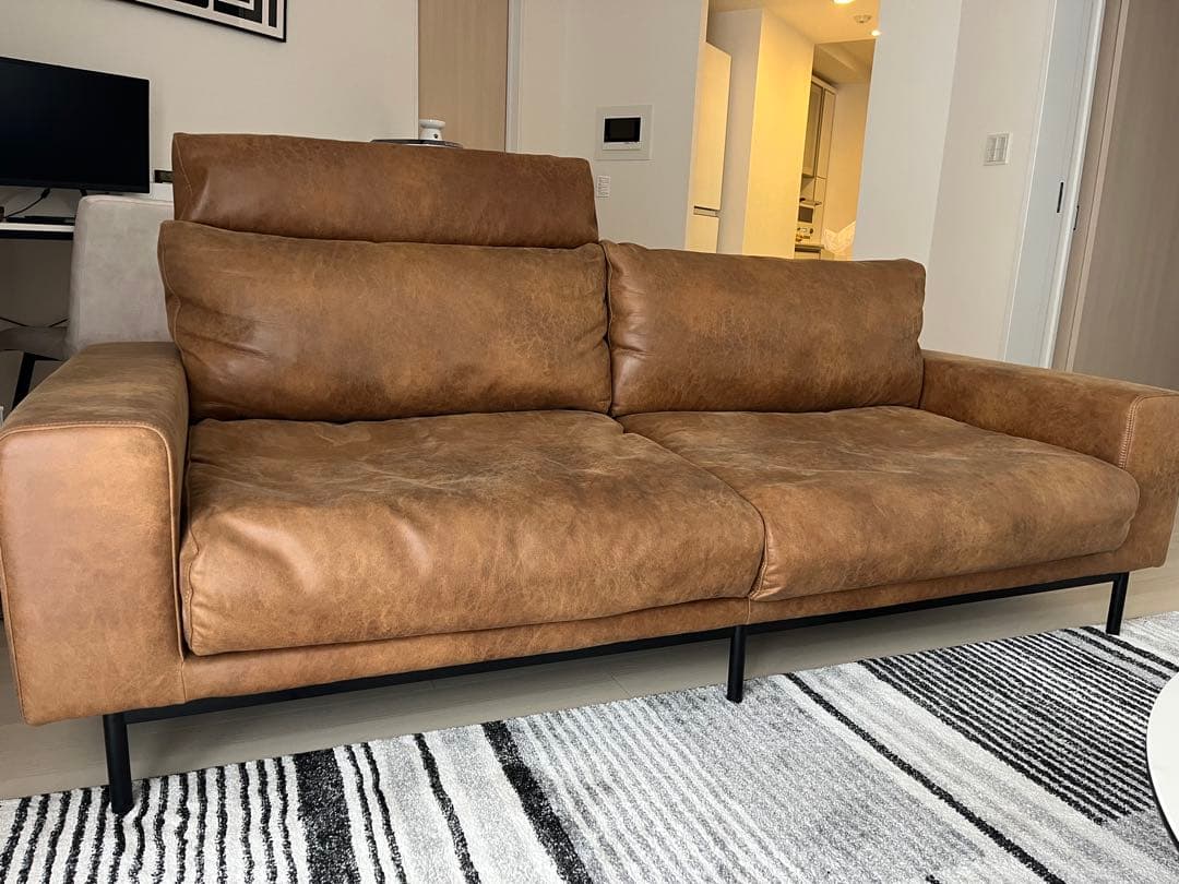 クラッシュゲート　プルート3人掛けソファ　スーパーレザーテックス